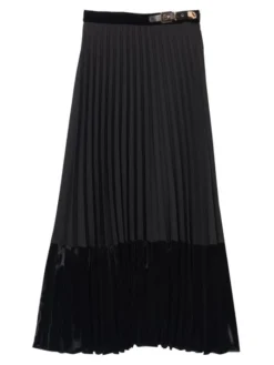Sandro Velna Pleated Midi Skirt