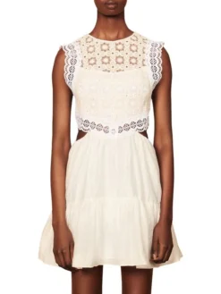 Sandro Isee Lace-Trim Mini Dress -Sandro Sales Shop unnamed file 195