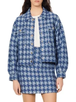 Sandro Balthazar Cropped Houndstooth Jacket -Sandro Sales Shop unnamed file 21