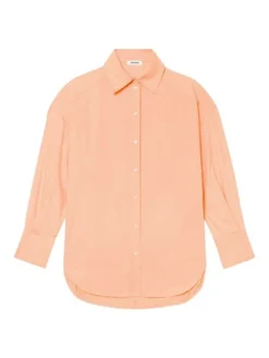 Sandro Adriana Organic Cotton Button-Up Yellow