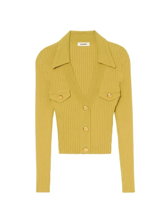 Sandro Axel Rib-Knit Cardigan 3 Sandro Axel Rib-Knit Cardigan