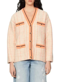 Sandro Enguerrand Stripe-Trim Cardigan 8 Sandro Enguerrand Stripe-Trim Cardigan -Sandro Sales Shop unnamed file 451