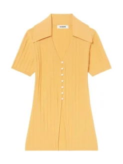 Sandro Porto Knit Button-Up Shirt