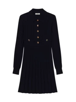 Sandro Lison Knit Fit-&-Flare Mini Dress