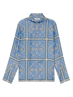 Sandro Carlota Silk Button-Up Shirt