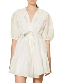 Sandro Emiliana Sheer Linen Mini Dress -Sandro Sales Shop unnamed file 699