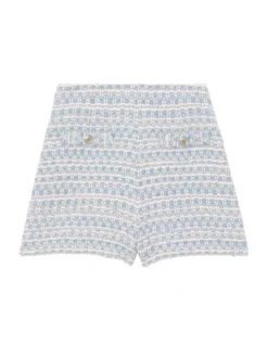 Sandro Cyril Tweed High-Waist Shorts