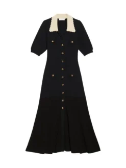 Sandro Knit Midi Shirtdress